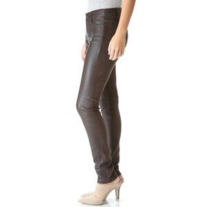 Vince Womens Size 8 Brown Skinny Leather Suede Pants Casual
